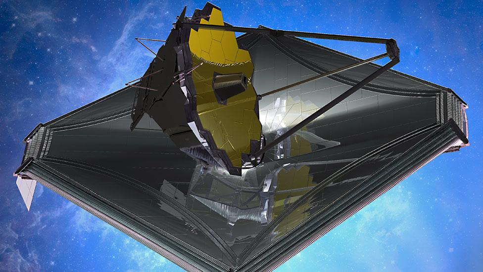 To find the first galaxies that formed in the early Universe, The James Webb Space Telescope will have a large mirror 6.5m in diameter. (Copyright: Northrop Grumman) To find the first galaxies that formed in the early Universe, The James Webb Space Telescope will have a large mirror 6.5m in diameter. (Copyright: Northrop Grumman)