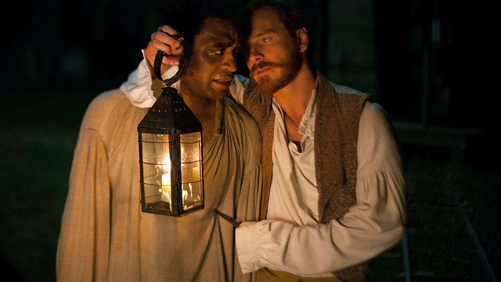 A new film, 12 Years a Slave, stars Chiwetel Ejiofor as a free man who is sold into slavery. Michael Fassbender plays a cruel plantation owner. (Fox Searchlight) A new film, 12 Years a Slave, stars Chiwetel Ejiofor as a free man who is sold into slavery. Michael Fassbender plays a cruel plantation owner. (Fox Searchlight)