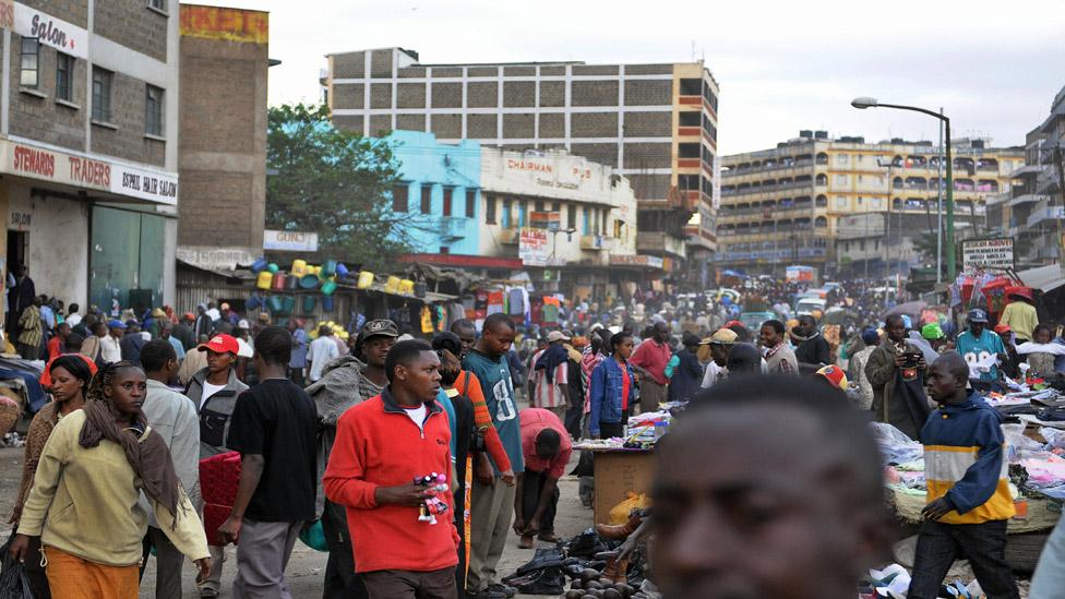 Kenyans throng a Nairobi suburb on market day (Tony Karumba /AFP/Getty Images) Kenyans throng a Nairobi suburb on market day (Tony Karumba /AFP/Getty Images)