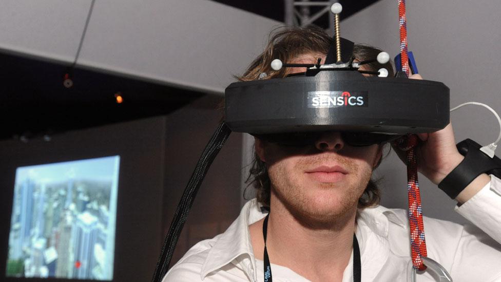 This virtual reality device is designed to help users overcome vertigo. (Alain Jocard/AFP/Getty Images) This virtual reality device is designed to help users overcome vertigo. (Alain Jocard/AFP/Getty Images)