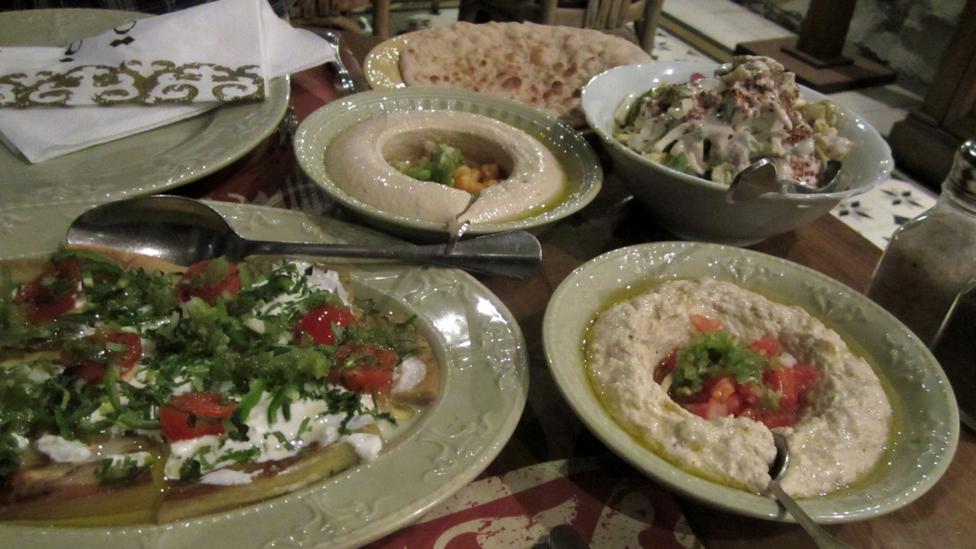 Want to try everything? Order the mezze course, which offers an array of small dishes. (Ramsey Qubein) Want to try everything? Order the mezze course, which offers an array of small dishes. (Ramsey Qubein)