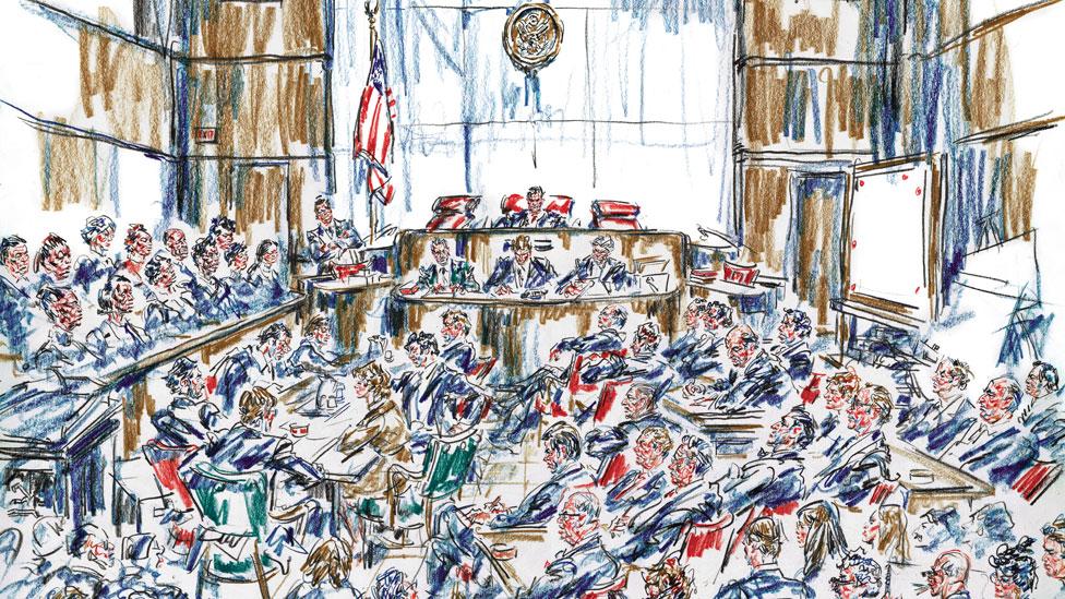 Watergate (Illustration by Howard Brodie. Copyright estate of Howard Brodie) Watergate (Illustration by Howard Brodie. Copyright estate of Howard Brodie)