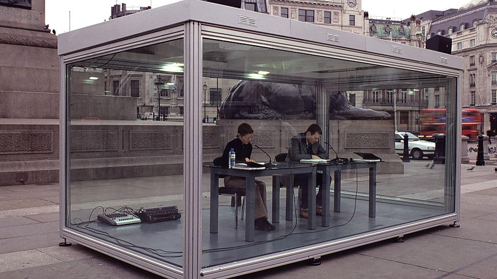 Reading One Million Years (Past and Future) installed in Trafalgar Square, London in 2004 (David Zwirner, New York/London / Marcus Leith) Reading One Million Years (Past and Future) installed in Trafalgar Square, London in 2004 (David Zwirner, New York/London / Marcus Leith)