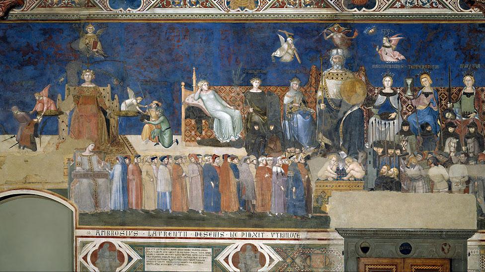 Decapitation was an honourable death in 1339 when Allegory of Good Government was painted (Ambrogio Lorenzetti) Decapitation was an honourable death in 1339 when Allegory of Good Government was painted (Ambrogio Lorenzetti)