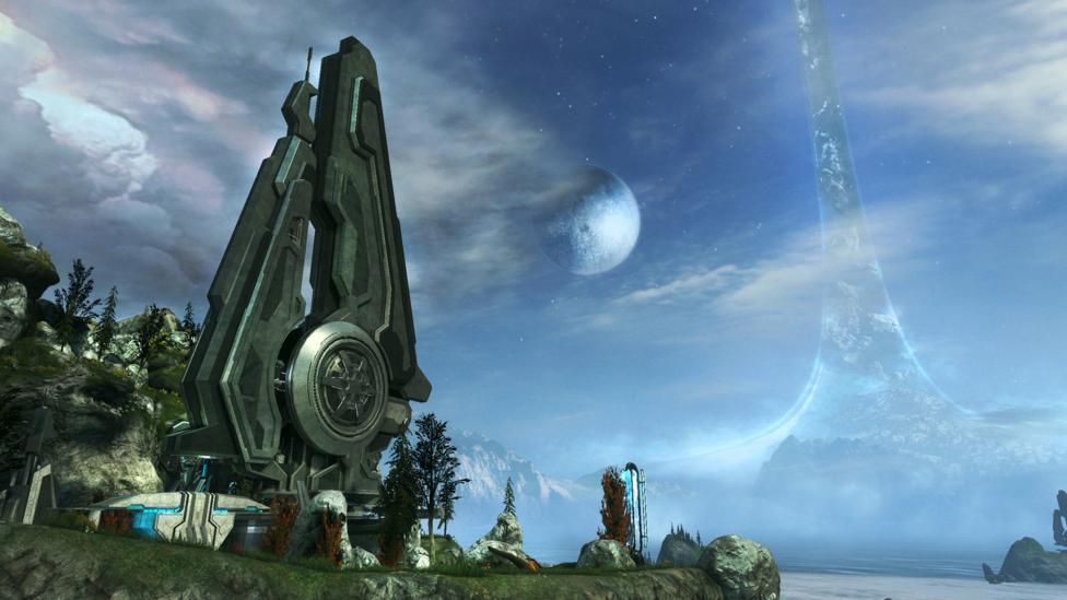 In the computer game series Halo, much of the action take place on ring worlds (Credit: Microsoft) In the computer game series Halo, much of the action take place on ring worlds (Credit: Microsoft)