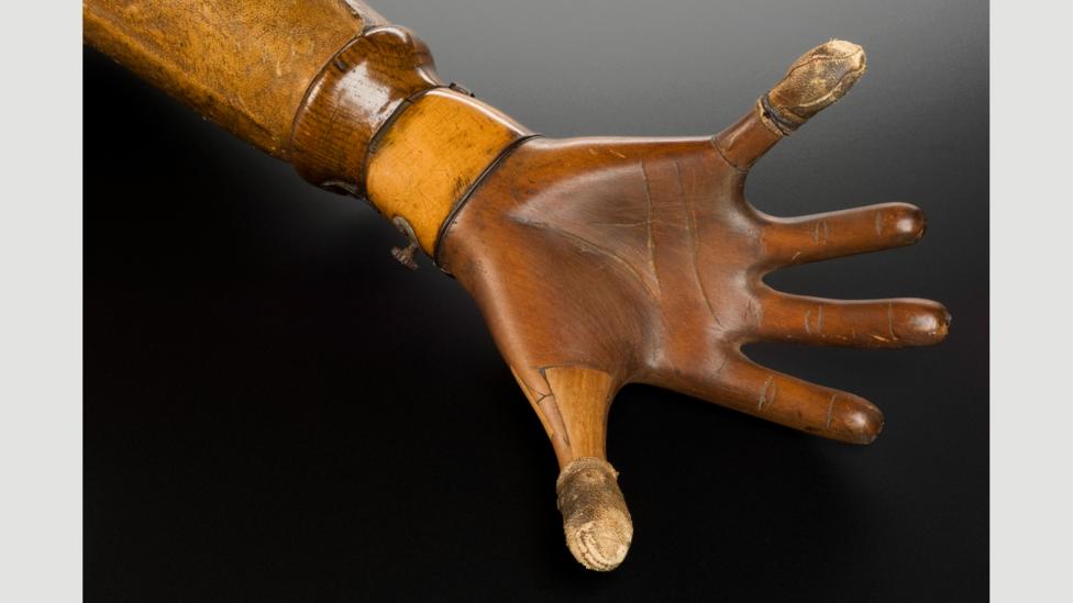 As technology improved, artifical limbs became more sophisticated (Credit: Wellcome Images CC BY 2.0/Wikimedia) As technology improved, artifical limbs became more sophisticated (Credit: Wellcome Images CC BY 2.0/Wikimedia)