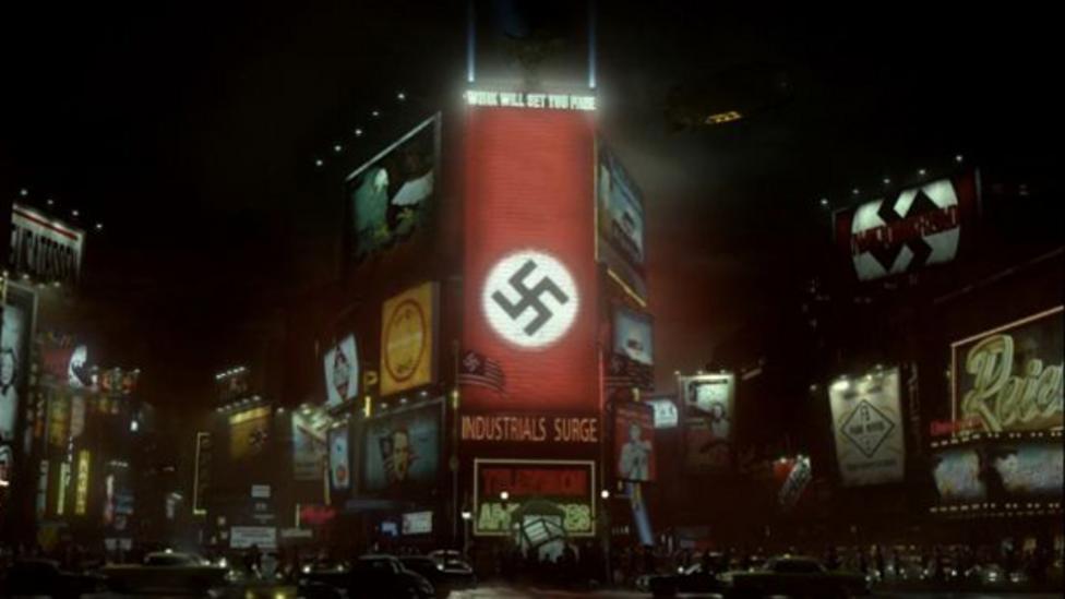 The Man in the High Castle has rendered an extremely detailed alternate history of America under the rule of the Nazis, including a transformed Times Square (Credit: Amazon) The Man in the High Castle has rendered an extremely detailed alternate history of America under the rule of the Nazis, including a transformed Times Square (Credit: Amazon)