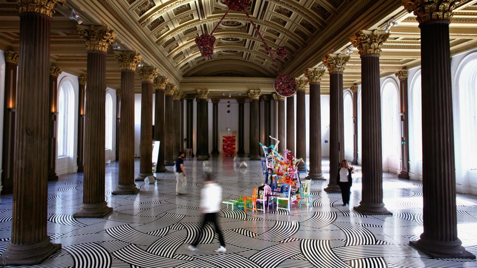 An installation by Turner Prize-nominated Scottish artist Jim Lambie at the Gallery of Modern Art in Glasgow (Credit: Jeff J Mitchell/Getty Images) An installation by Turner Prize-nominated Scottish artist Jim Lambie at the Gallery of Modern Art in Glasgow (Credit: Jeff J Mitchell/Getty Images)