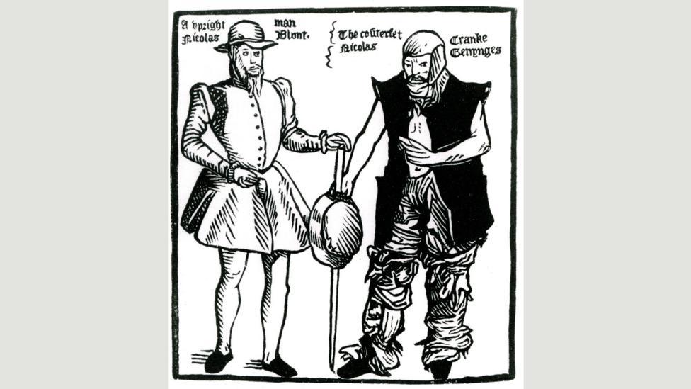 Thomas Harman's book deciphered the elliptical slang used by Elizabethan vagrants to plan their crimes (Credit: Alamy) Thomas Harman's book deciphered the elliptical slang used by Elizabethan vagrants to plan their crimes (Credit: Alamy)