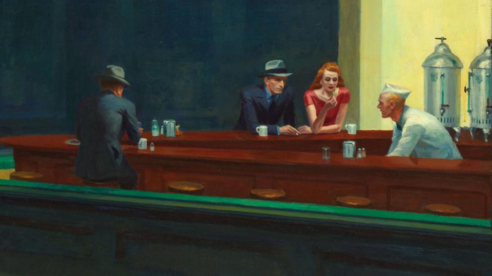 Joyce Carol Oates once described Nighthawks as “our most poignant, ceaselessly replicated romantic image of American loneliness” (Credit: Nighthawks - detail (1942)/Edward Hopper) Joyce Carol Oates once described Nighthawks as “our most poignant, ceaselessly replicated romantic image of American loneliness” (Credit: Nighthawks - detail (1942)/Edward Hopper)