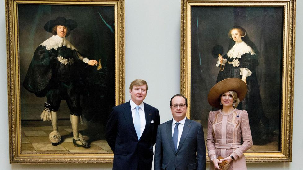 In front of the unveiling of two Rembrandt portraits, Francois Hollande was transformed into a champion of public culture (Credit: Rex Features) In front of the unveiling of two Rembrandt portraits, Francois Hollande was transformed into a champion of public culture (Credit: Rex Features)