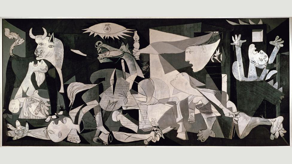 It was deemed too risky for George W Bush to be pictured in front of Picasso’s Guernica when pressing for war against Iraq (Credit: Guernica, 1937, Pablo Picasso) It was deemed too risky for George W Bush to be pictured in front of Picasso’s Guernica when pressing for war against Iraq (Credit: Guernica, 1937, Pablo Picasso)