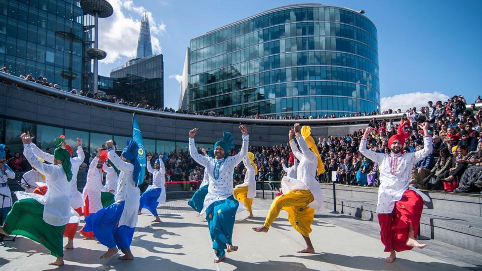 The Vaisakhi (Sikh New Year) celebrations, organised by the Mayor of London, take place at City Hall in April 2015 (Credit: Stephen Chung/Alamy) The Vaisakhi (Sikh New Year) celebrations, organised by the Mayor of London, take place at City Hall in April 2015 (Credit: Stephen Chung/Alamy)