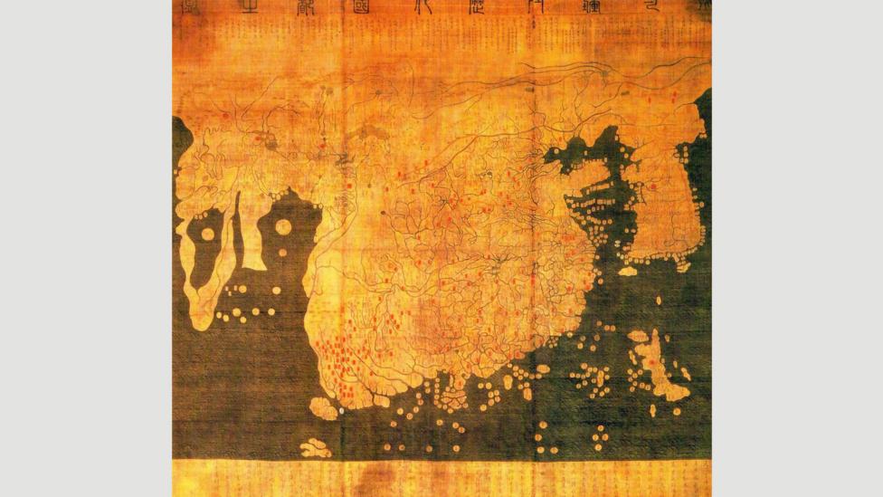 The Kangnido map, a Chinese-influenced Korean map from 1402 (Credit: Wikipedia) The Kangnido map, a Chinese-influenced Korean map from 1402 (Credit: Wikipedia)
