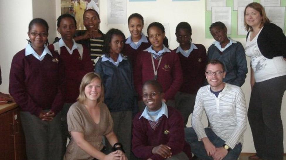 Ellan Dickieson (bottom left) with peers while on an education programme in Botswana (Credit: Sepelun Kwape) Ellan Dickieson (bottom left) with peers while on an education programme in Botswana (Credit: Sepelun Kwape)