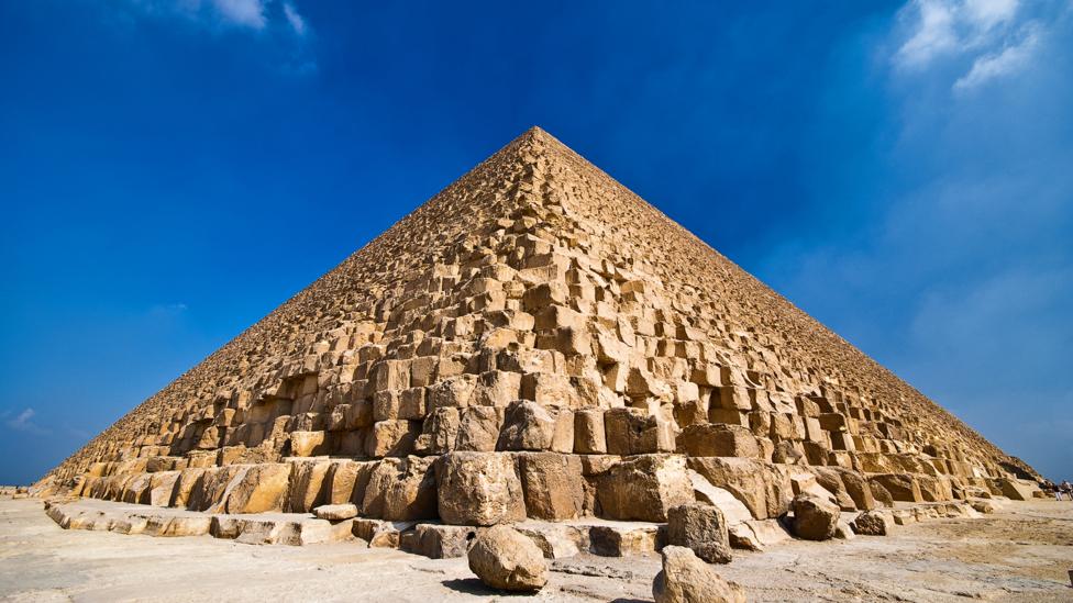 Originally the Great Pyramids at Giza were white – it’s thought the valuable outer casing stones were stolen (Credit: Getty Images) Originally the Great Pyramids at Giza were white – it’s thought the valuable outer casing stones were stolen (Credit: Getty Images)