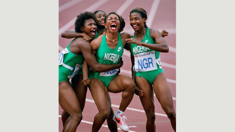 Nigerian Relay Team, 1992 Barcelona Olympics (Credit: Ken Geiger/The Dallas Morning News) Nigerian Relay Team, 1992 Barcelona Olympics (Credit: Ken Geiger/The Dallas Morning News)