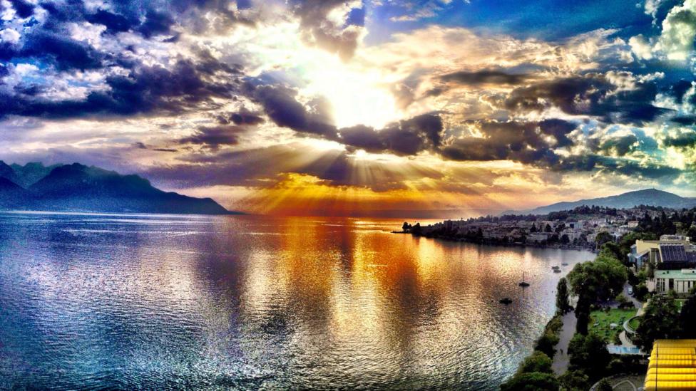 Sunset over Lake Geneva, Switzerland (Credit: Alamy) Sunset over Lake Geneva, Switzerland (Credit: Alamy)