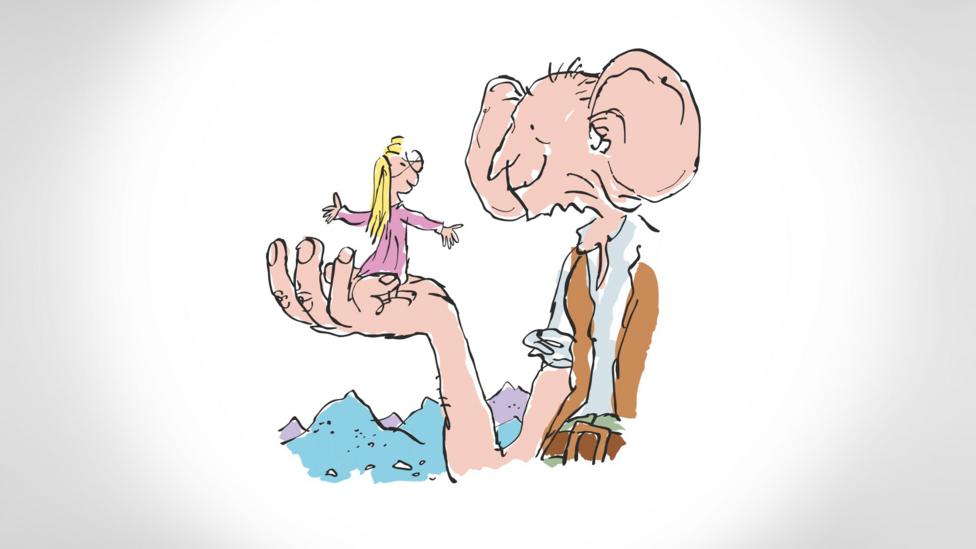 Dahl invented his nonsense language, Gobblefunk for The BFG (Credit: Illustrations ©Quentin Blake) Dahl invented his nonsense language, Gobblefunk for The BFG (Credit: Illustrations ©Quentin Blake)