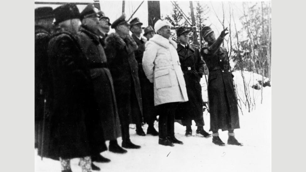 Germans assess the site of the hydroelectric plant after it was sabotaged by Norwegian agents (Credit: Norway’s Resistance Museum) Germans assess the site of the hydroelectric plant after it was sabotaged by Norwegian agents (Credit: Norway’s Resistance Museum)