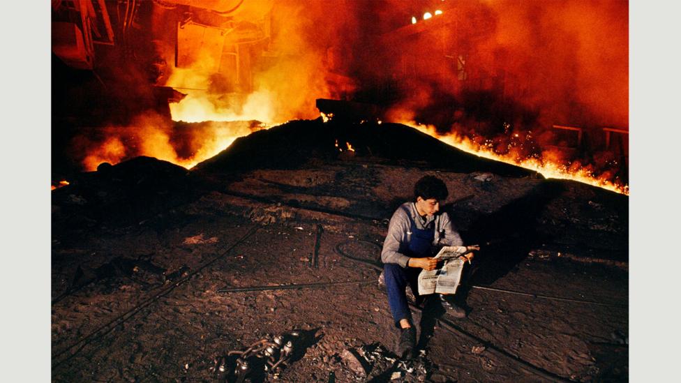 MKS Steelworks, Serbia, Yugoslavia, 1989 (Credit: Steve McCurry/Magnum Photos) MKS Steelworks, Serbia, Yugoslavia, 1989 (Credit: Steve McCurry/Magnum Photos)