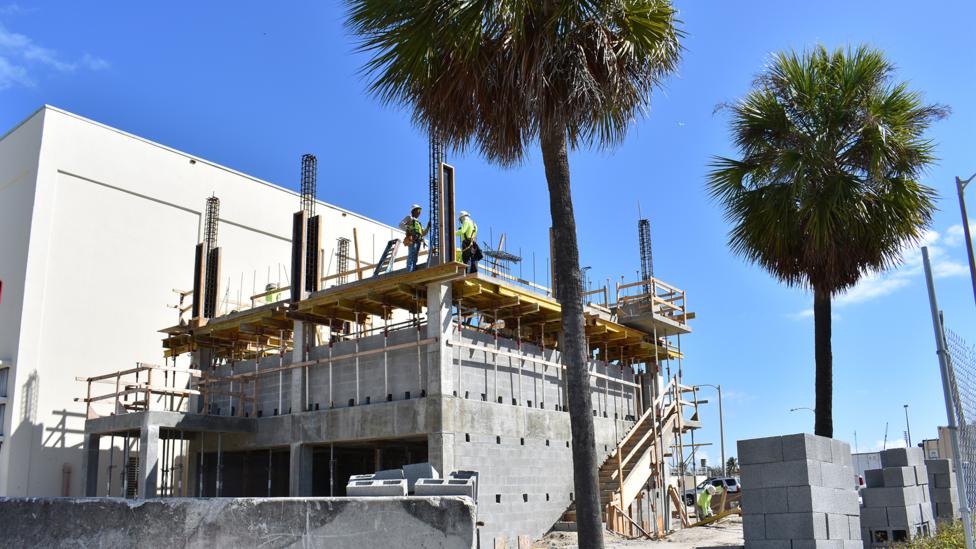 The new chlorine building, currently under construction, is designed to start at 16ft (4.8m) above ground level (Credit: Amanda Ruggeri) The new chlorine building, currently under construction, is designed to start at 16ft (4.8m) above ground level (Credit: Amanda Ruggeri)