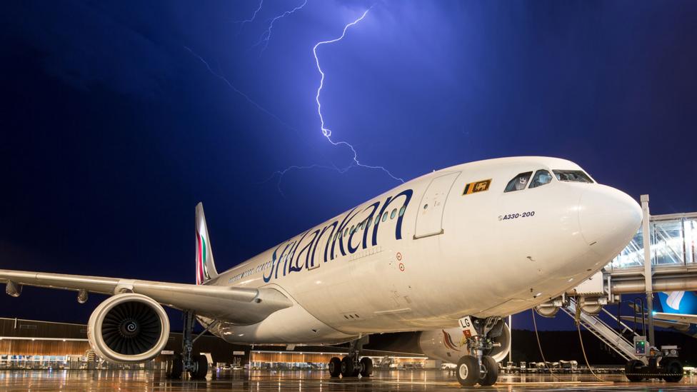Lightning travels around the outside of the human body; a similar thing happens when it strikes a plane (Credit: iStock) Lightning travels around the outside of the human body; a similar thing happens when it strikes a plane (Credit: iStock)