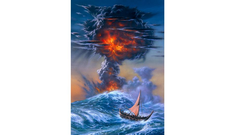 The ‘unknown eruption’ would have produced a column of ash several miles high (Credit: Science Photo Library) The ‘unknown eruption’ would have produced a column of ash several miles high (Credit: Science Photo Library)