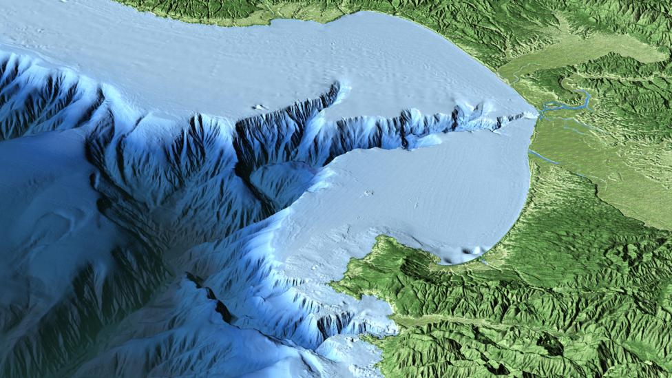 The canyons can flow far out to sea (Credit: David Fierstein/MBARI) The canyons can flow far out to sea (Credit: David Fierstein/MBARI)