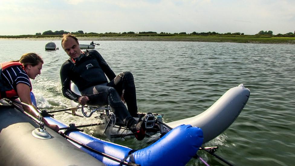 The speed record may not seem that fast, but moving at speed on water requires enormous effort (Credit: David Hills) The speed record may not seem that fast, but moving at speed on water requires enormous effort (Credit: David Hills)