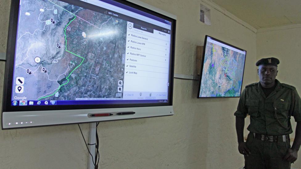 This map compiles data like locations of elephants, rangers and vehicles, sites of past poaching incursions, weather and more (Credit: Rachel Nuwer) This map compiles data like locations of elephants, rangers and vehicles, sites of past poaching incursions, weather and more (Credit: Rachel Nuwer)