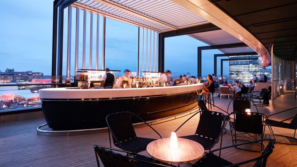 With its sweeping curves, the Zephyr roof-top bar is a contemporary interpretation of ocean-liner chic (Credit: Anson Smart) With its sweeping curves, the Zephyr roof-top bar is a contemporary interpretation of ocean-liner chic (Credit: Anson Smart)