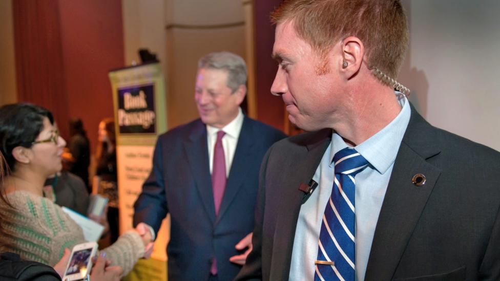 Evan Barbier has protected celebrities, diplomats and politicians like former US Vice President Al Gore (Credit: Stuart Lirette) Evan Barbier has protected celebrities, diplomats and politicians like former US Vice President Al Gore (Credit: Stuart Lirette)
