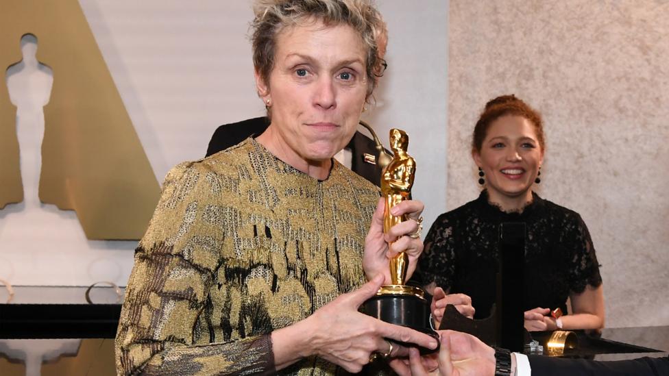 At the Governors Ball party following the 2018 Academy Awards a man walked off with Frances McDormand’s best actress Oscar – it was quickly recovered (Credit: Getty) At the Governors Ball party following the 2018 Academy Awards a man walked off with Frances McDormand’s best actress Oscar – it was quickly recovered (Credit: Getty)
