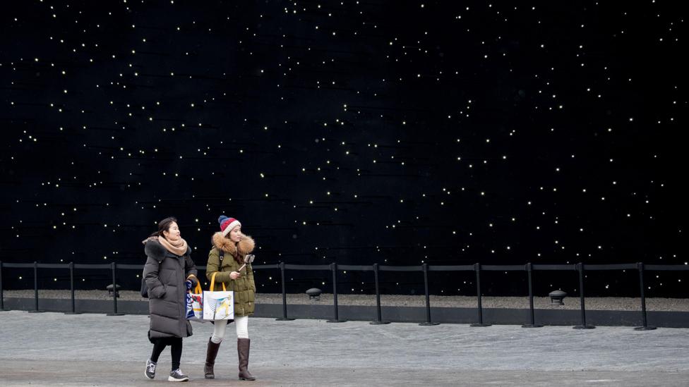 A pavilion constructed in South Korea for the 2018 Winter Olympics was sprayed with Vantablack, which claims to be the darkest chemical substance on Earth (Credit: Alamy) A pavilion constructed in South Korea for the 2018 Winter Olympics was sprayed with Vantablack, which claims to be the darkest chemical substance on Earth (Credit: Alamy)