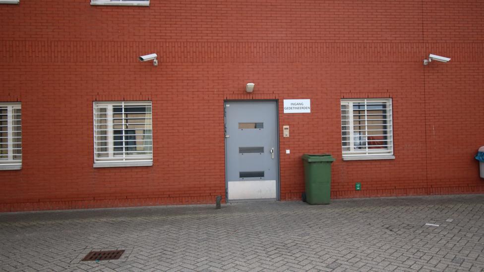 The sign here reads "entrance for inmates" (Credit: Melissa Hogenboom) The sign here reads "entrance for inmates" (Credit: Melissa Hogenboom)