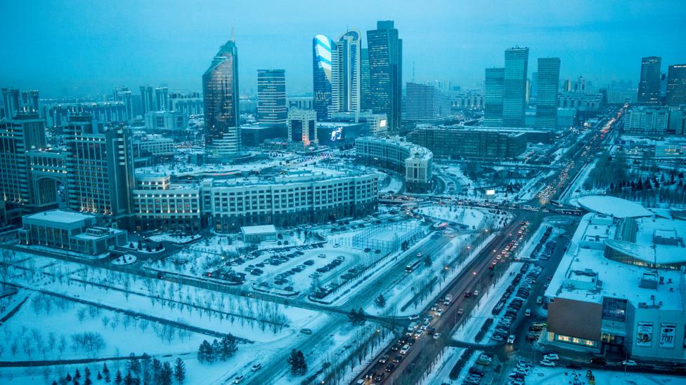 Russian is the language of choice in Kazakhstan's cities, such as the capital Astana (Credit: Taylor Weidman) Russian is the language of choice in Kazakhstan's cities, such as the capital Astana (Credit: Taylor Weidman)