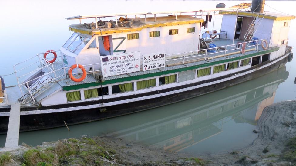 Today, 15 ‘hospital boats’ like this one provide medical access to the sapori people (Credit: Jules Montague) Today, 15 ‘hospital boats’ like this one provide medical access to the sapori people (Credit: Jules Montague)