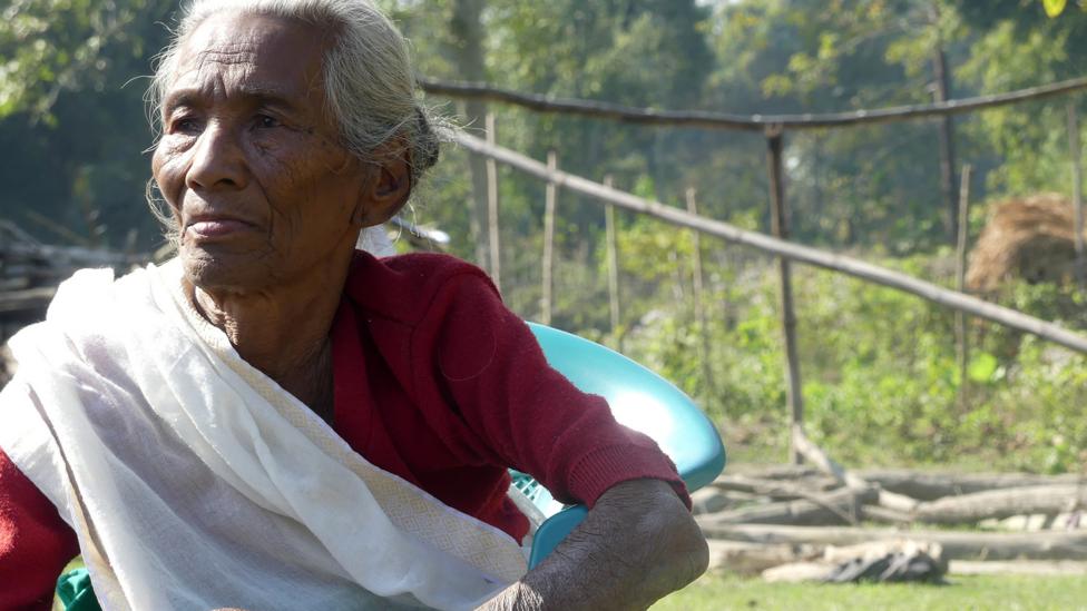 Tikshri Pegu, who had a stroke in her 20s, is one of the islanders to receive care from the hospital boats (Credit: Jules Montague) Tikshri Pegu, who had a stroke in her 20s, is one of the islanders to receive care from the hospital boats (Credit: Jules Montague)