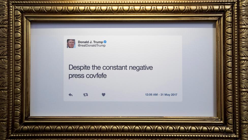 In 2017 Daily Show host Trevor Noah opened The Donald J Trump Presidential Twitter Library in New York, which displayed Trump’s tweets for a few days (Credit: Getty Images) In 2017 Daily Show host Trevor Noah opened The Donald J Trump Presidential Twitter Library in New York, which displayed Trump’s tweets for a few days (Credit: Getty Images)