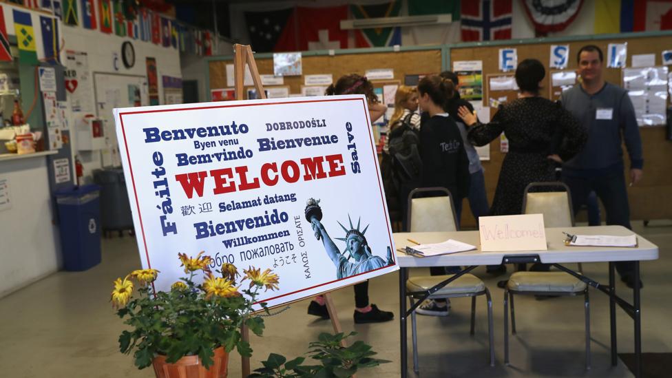 This December 2016 English class is offered by a Connecticut non-profit organisation to recently arrived immigrants to the US (Credit: Getty Images) This December 2016 English class is offered by a Connecticut non-profit organisation to recently arrived immigrants to the US (Credit: Getty Images)