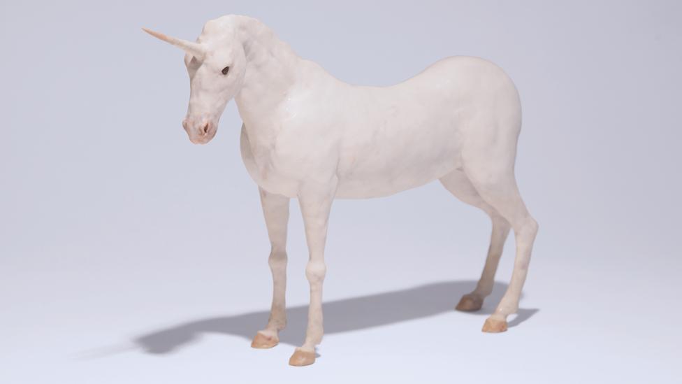 Sans titre (Licorne), Miguel Branco. The connotation of purity may explain why the unicorn is often white (Credit: Collection Victor Pinto da Fonseca) Sans titre (Licorne), Miguel Branco. The connotation of purity may explain why the unicorn is often white (Credit: Collection Victor Pinto da Fonseca)