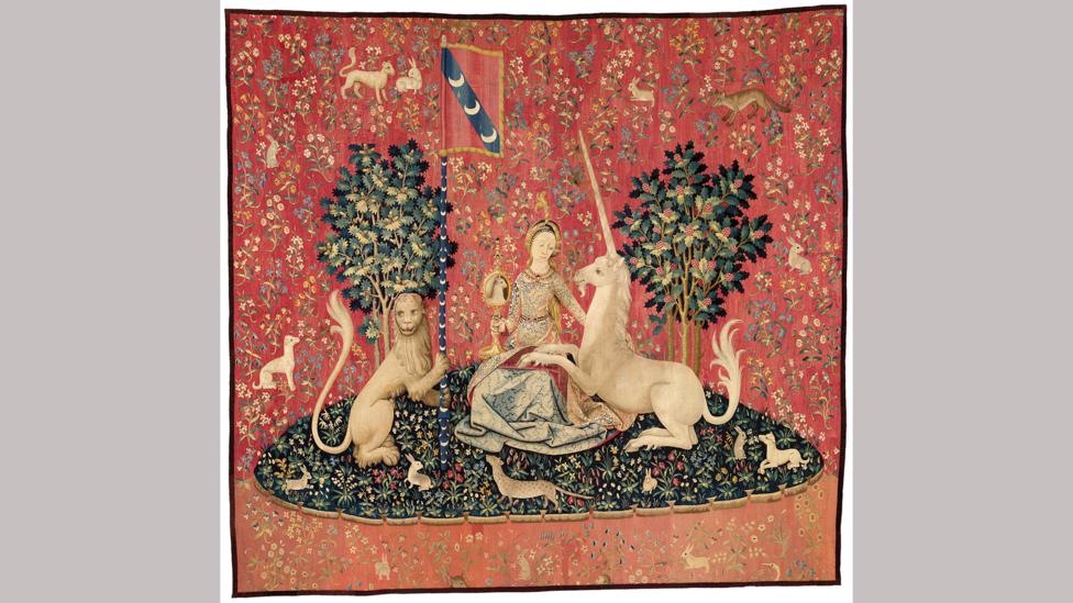 The Lady and the Unicorn tapestries were rediscovered in the 19th Century (Credit: RMN-Grand Palais (Musée de Cluny - Musée National du Moyen Âge) / M Urtado) The Lady and the Unicorn tapestries were rediscovered in the 19th Century (Credit: RMN-Grand Palais (Musée de Cluny - Musée National du Moyen Âge) / M Urtado)