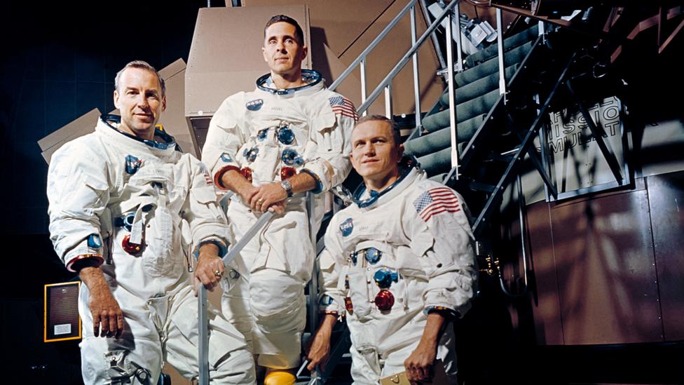 The Apollo 8 crew struggled with writing a speech that would have the biggest audience in history (Credit: Nasa) The Apollo 8 crew struggled with writing a speech that would have the biggest audience in history (Credit: Nasa)