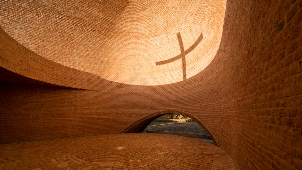 The Capilla San Bernardo in Argentina is made of salvaged farmhouse bricks (Credit: Nicolas Campodonico) The Capilla San Bernardo in Argentina is made of salvaged farmhouse bricks (Credit: Nicolas Campodonico)
