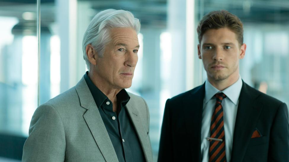 Richard Gere in his first major TV role, alongside Billy Howle in MotherFatherSon (Credit: BBC Two) Richard Gere in his first major TV role, alongside Billy Howle in MotherFatherSon (Credit: BBC Two)