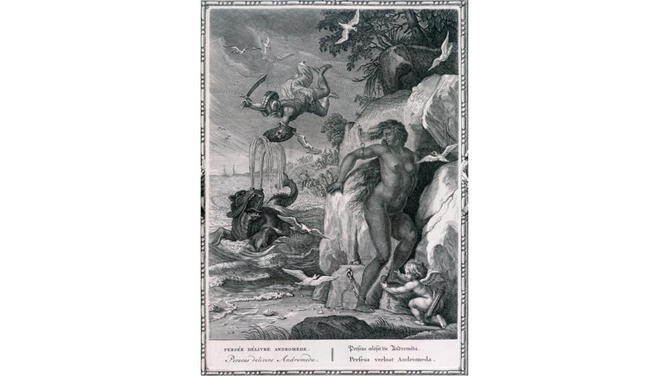 Princess Andromeda is portrayed with stereotypically white features and hair in Picart’s 18th-Century engraving (Credit: Getty Images) Princess Andromeda is portrayed with stereotypically white features and hair in Picart’s 18th-Century engraving (Credit: Getty Images)