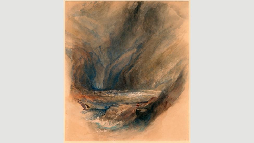 Ruskin after Turner, from the Pass to St Gotthard 1855 – An admirer of Turner, Ruskin was an artist in his own right (Credit: Guild of St George/Museums Sheffield) Ruskin after Turner, from the Pass to St Gotthard 1855 – An admirer of Turner, Ruskin was an artist in his own right (Credit: Guild of St George/Museums Sheffield)
