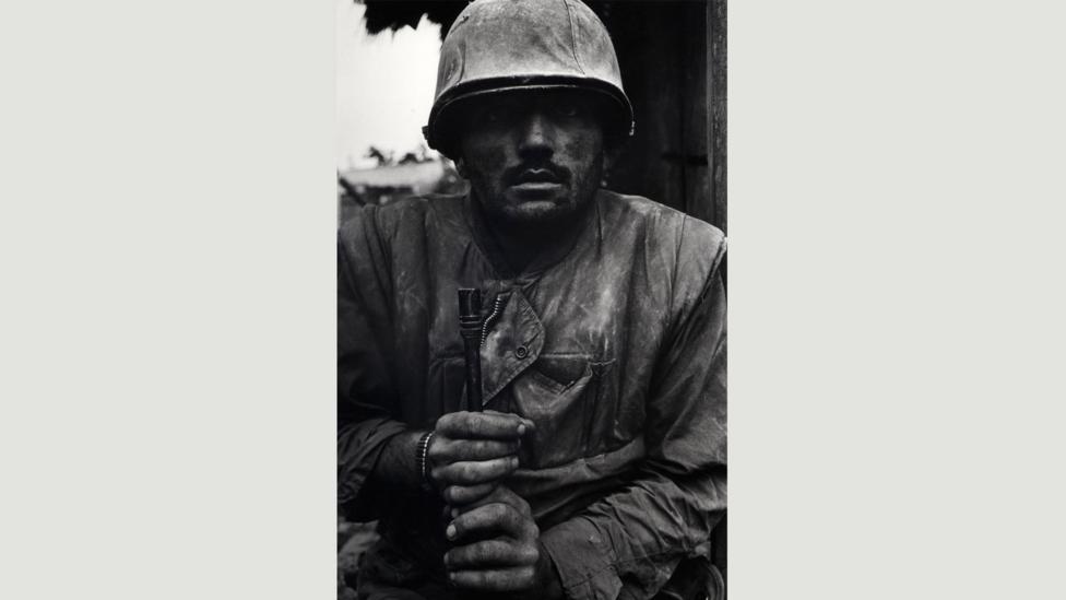 Shell-shocked US marine, the Battle of Huế, 1968: McCullin took several frames of this man and says that the soldier didn’t blink once (Credit: Don McCullin/Tate) Shell-shocked US marine, the Battle of Huế, 1968: McCullin took several frames of this man and says that the soldier didn’t blink once (Credit: Don McCullin/Tate)