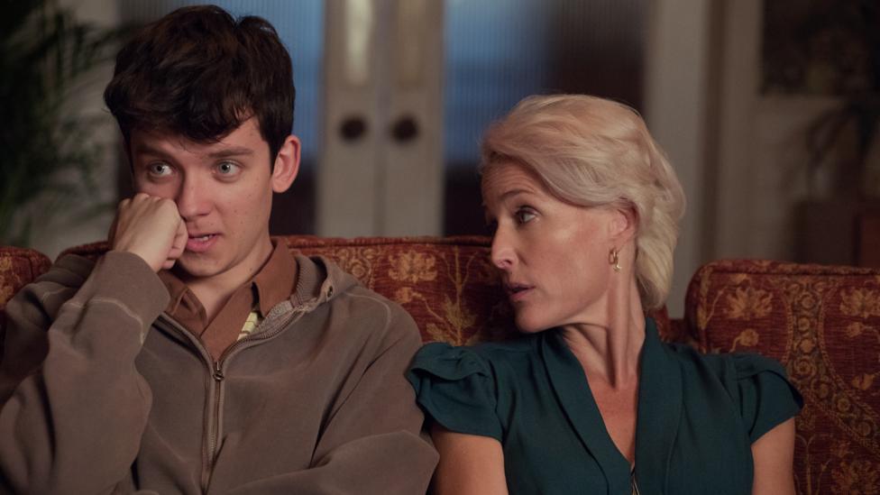 In Sex Education, Otis (Asa Butterfield) plays a teen whose mother (Gillian Anderson) is a sex therapist (Credit: Netflix) In Sex Education, Otis (Asa Butterfield) plays a teen whose mother (Gillian Anderson) is a sex therapist (Credit: Netflix)